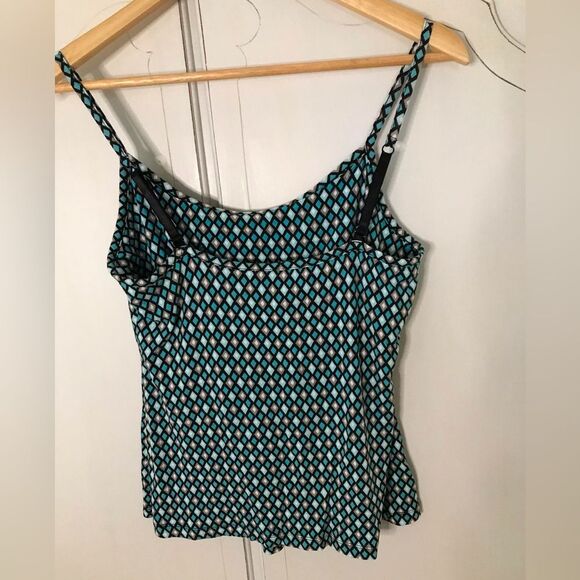 NY & Co Teal Black and Gray camisole adjustable straps built in shelf bra Size M - Picture 2 of 3